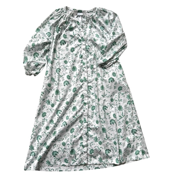 Floral Green and White Midi Dress - Picture 5 of 13